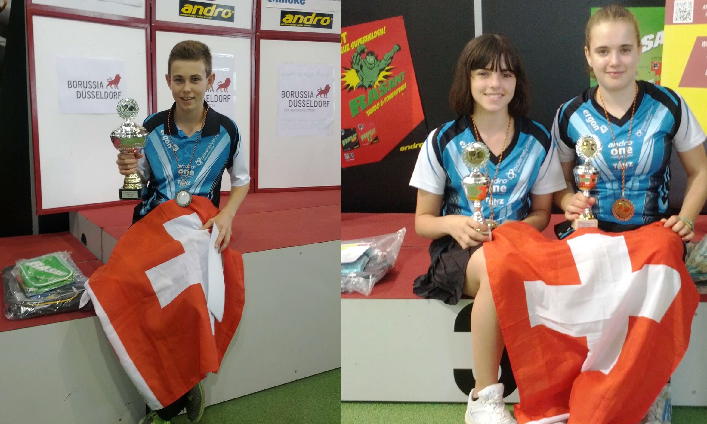 Von links: Dimitri Brunner, Céline Credaro, Lara Lampart, Photo: Rapid Luzern