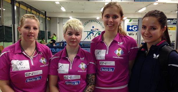Das Damenteam von Neuhausen; von links: Nikola Gallerachovà, Jacqueline Weiss, Amanda Fauvel, Nurit Ehrismann, Photo: TTC Neuhausen