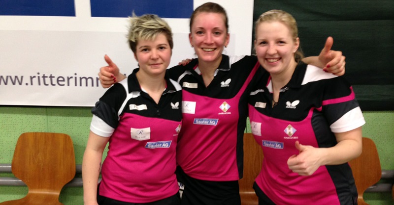 TTC Neuhausen, von links: Jacqueline Weiss, Denisa Zancaner, Nikola Gallerachovà Damen 14 TTC Neuhausen