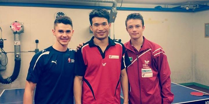Das Herrenteam von Rio-Star Muttenz. Von links: Dominic Schaufelberger, Yang Chengbowen, Elia Schmid, Photo: Rio-Star Muttenz