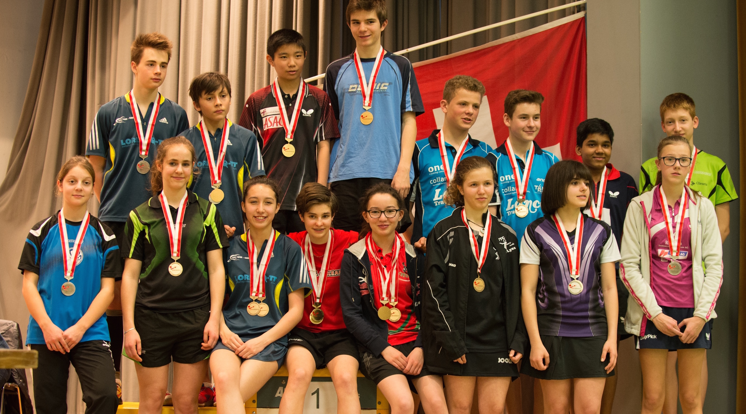 Les m&eacute;daill&eacute;s en double U15