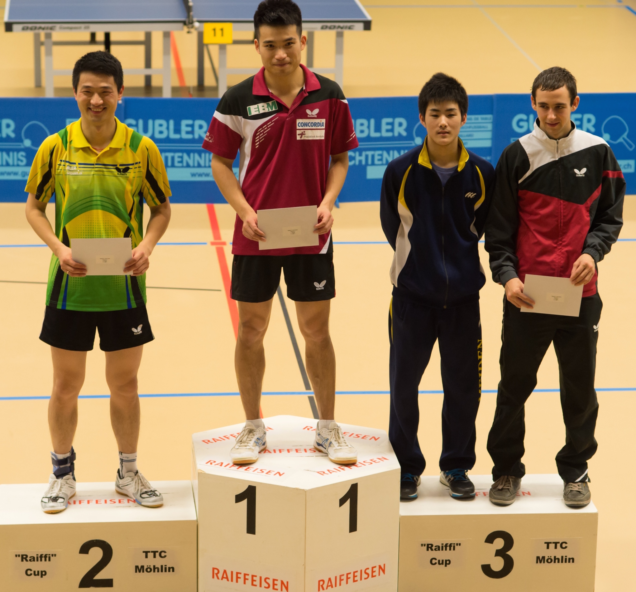 Le podium du tournoi de M&ouml;hlin