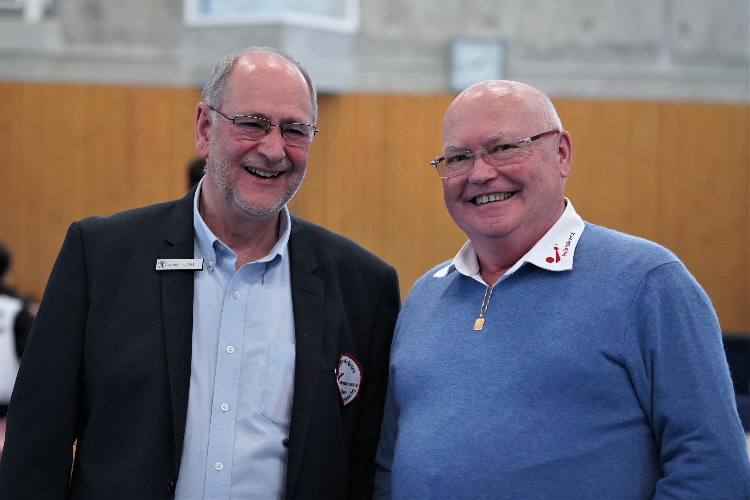Pascal Giroud (à droite) avec le Président de la Ligue Nationale, Christian Foutrel